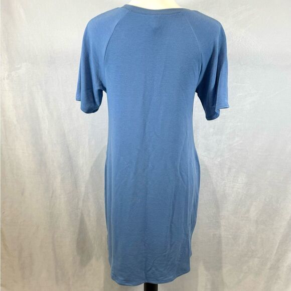 Cable & Gauge blue cross sleeve knit dress size medium - Picture 3 of 4